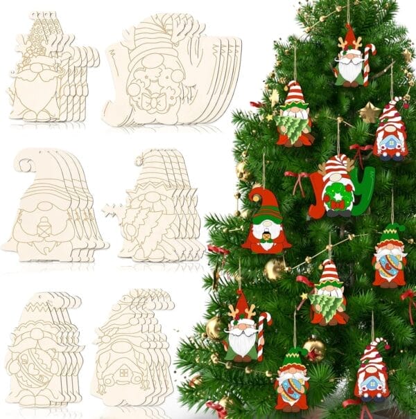 Unlackierte Wichtel Holz Weihnachtsanhänger