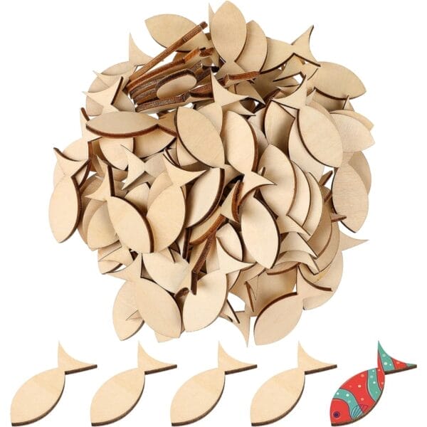 Fischausschnitte Holz in großen Mengen; ideal zum Basteln. Perfekt für kreative Projekte!