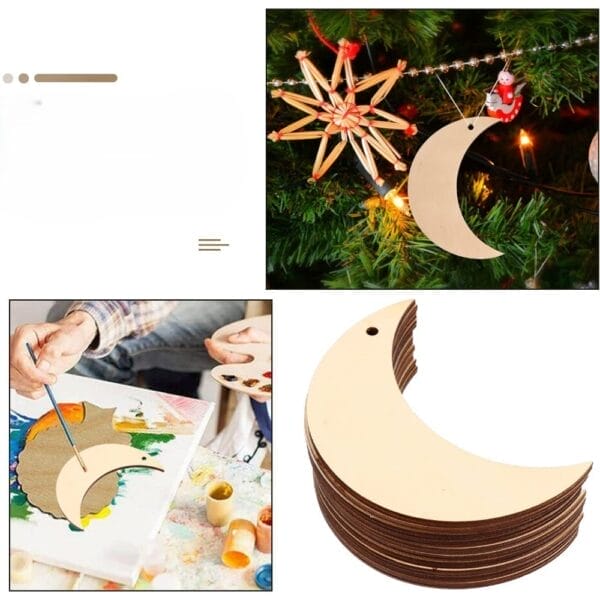 Unbehandelte Holz-Mondanhänger: DIY Bastelset für kreative Projekte. Großhandel.