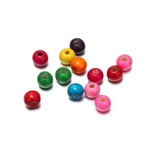 Bunte Holzperlen – farbige runde Perlen in verschiedenen Farben