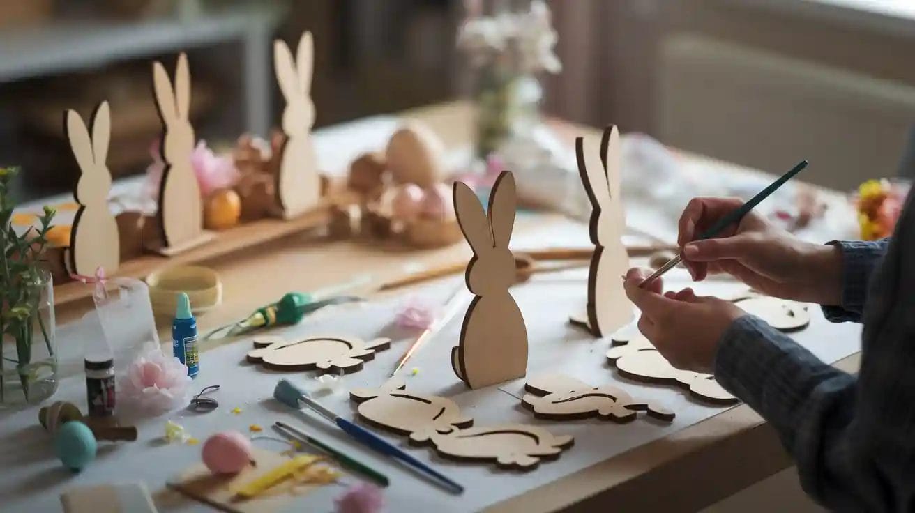 Osterhasen aus Holz basteln