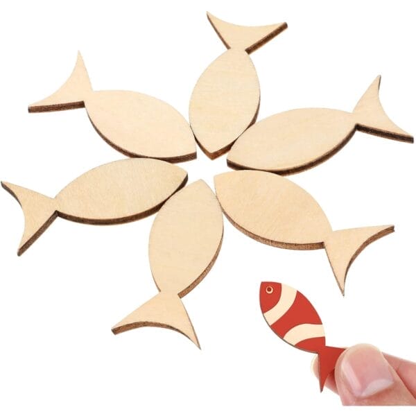 Fischformen aus Holz zum Basteln. DIY-Fischausschnitte aus Holz im Großhandel für kreative Projekte.