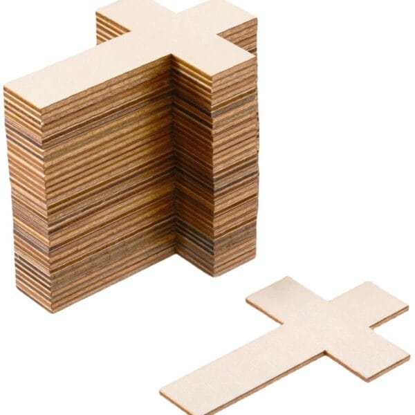 Blanko Kreuze aus Holz; ideal zum Basteln. Großhandel mit unbehandelten Holzkreuzen.