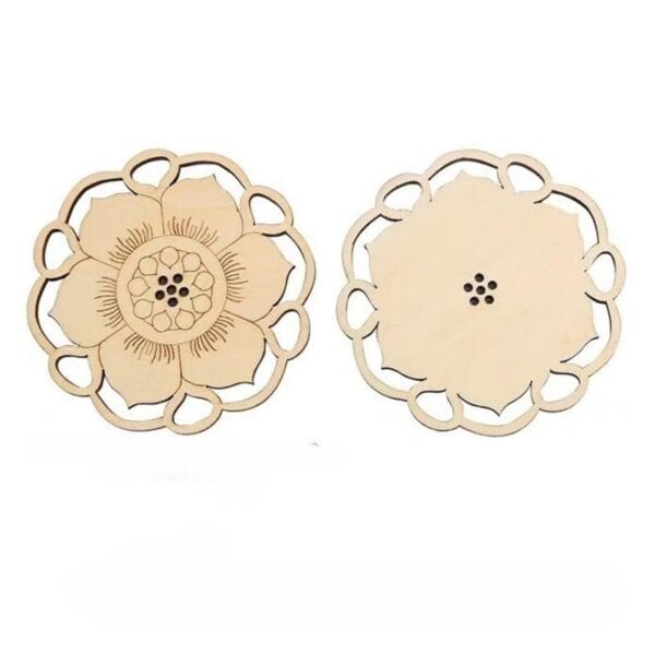 holz untersetzer in lotusform