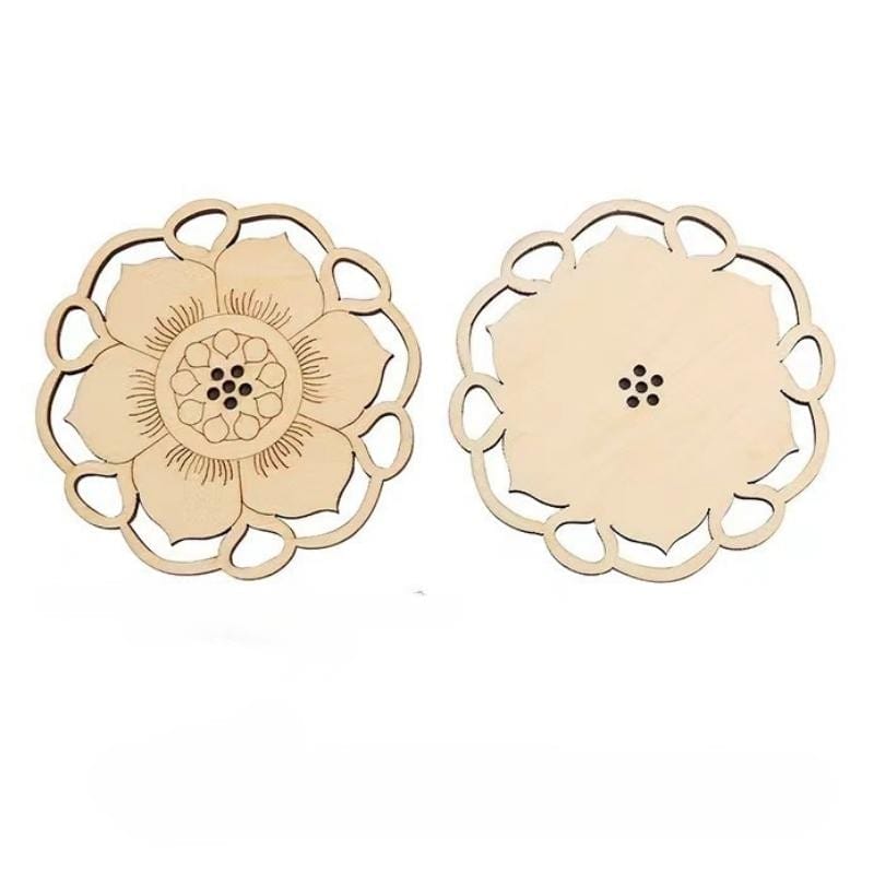 holz untersetzer in lotusform