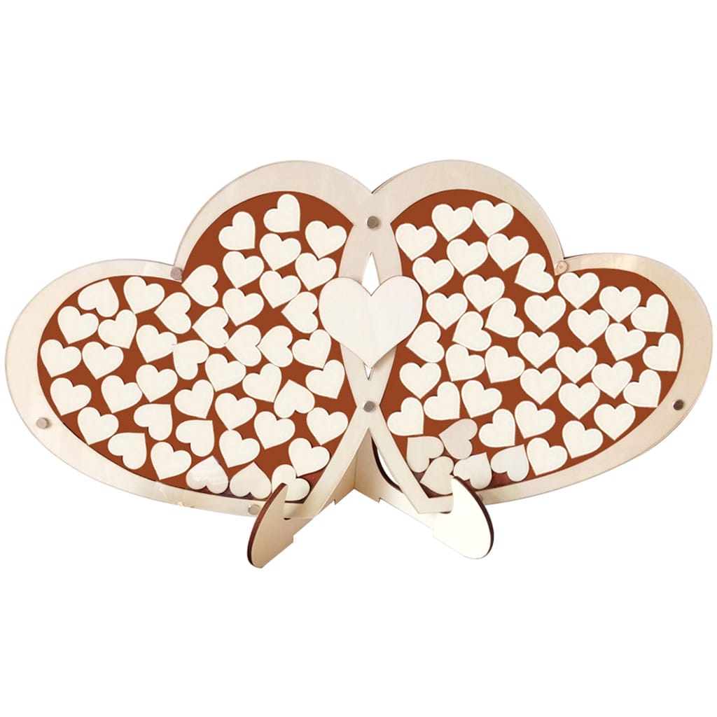 Doppeltes herzförmiges Gästebuch für Hochzeiten. Perfekt für kreative Hochzeitsfeiern.