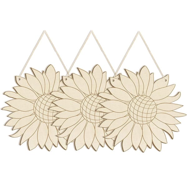 Unlackierte Sonnenblumen Holzausschnitt