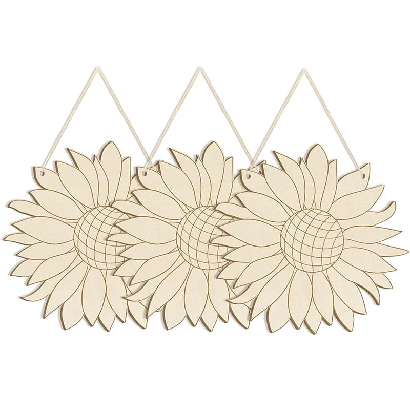 Unlackierte Sonnenblumen Holzausschnitt