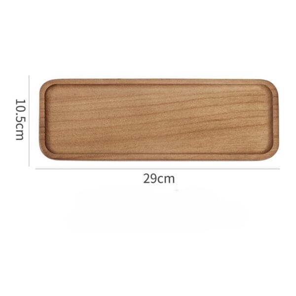 Rechteckiges Serviertablett aus Holz, 29 cm x 10,5 cm. Hochwertiges Massivholz.