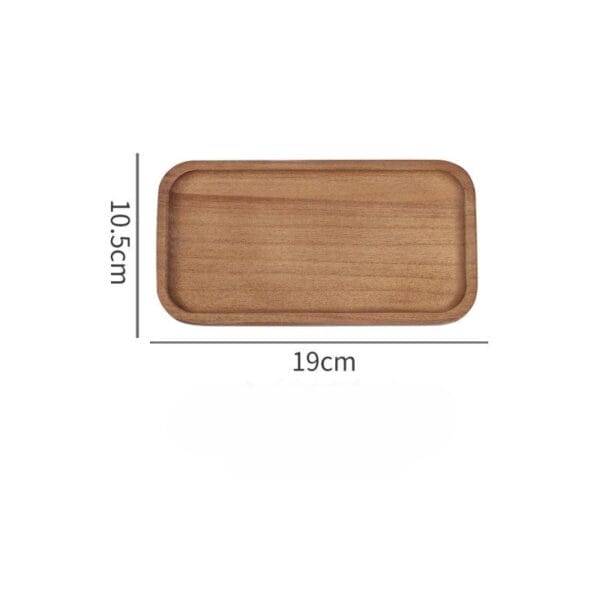 Rechteckiges Serviertablett aus Holz, 19 cm x 10,5 cm. Hochwertiges Massivholz.