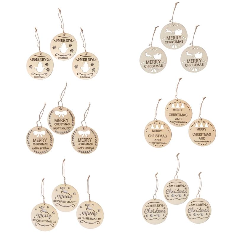 runde Weihnachtsbaum Holzanhänger