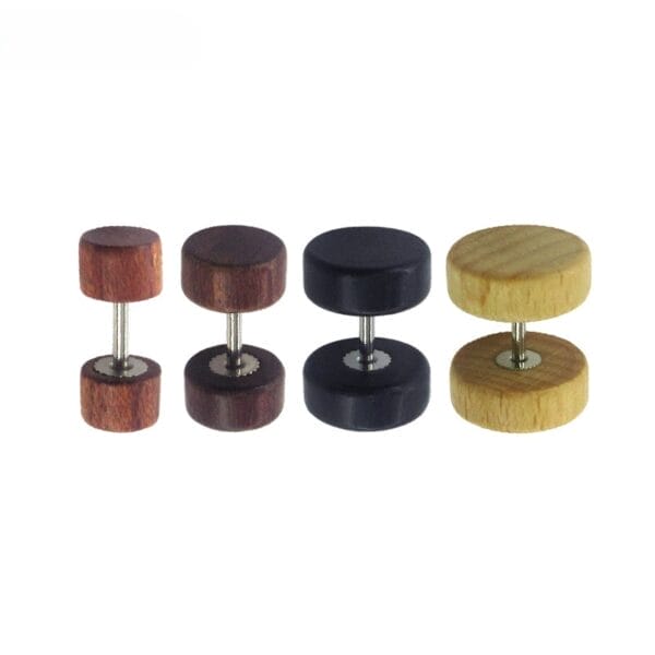 Runde Holz Ohrstecker