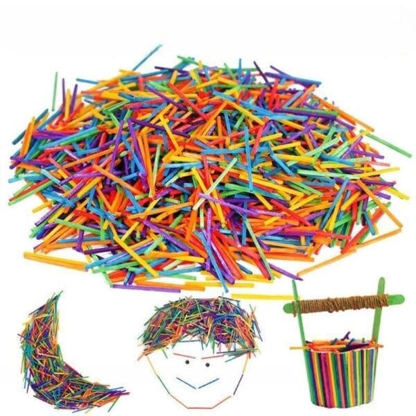 Bunte Dünnes Holzstäbchen für kreative Projekte