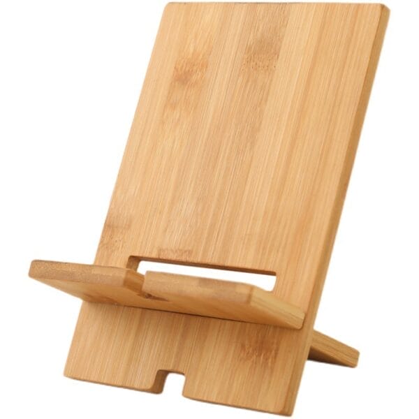 Telefon- und Tabletständer aus Holz. Multifunktionaler Bambushalter.