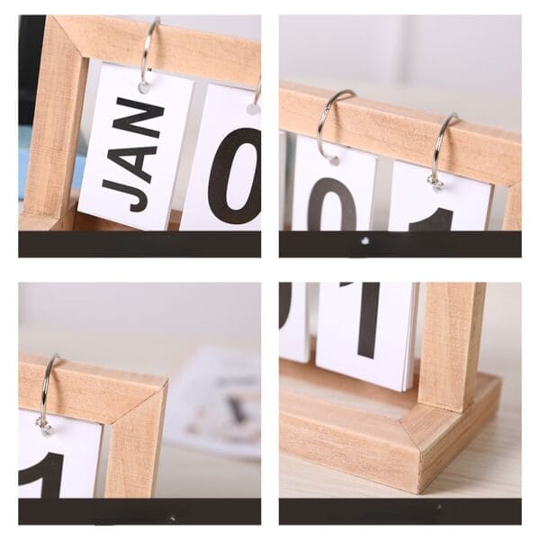 Minimalistischer Tischkalender aus Holz mit dem 10. Januar. Perfekt für zu Hause oder das Büro.