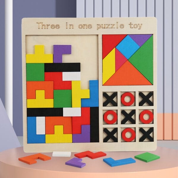 Holzpuzzle ab 1 Jahr – 3-in-1 Kinder-Puzzle