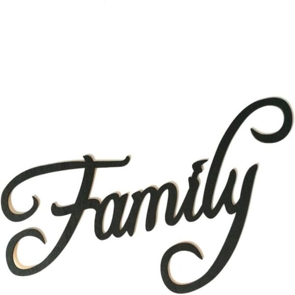 Schwarzes Holzschild „Familie“; Holzbuchstaben im Großhandel.