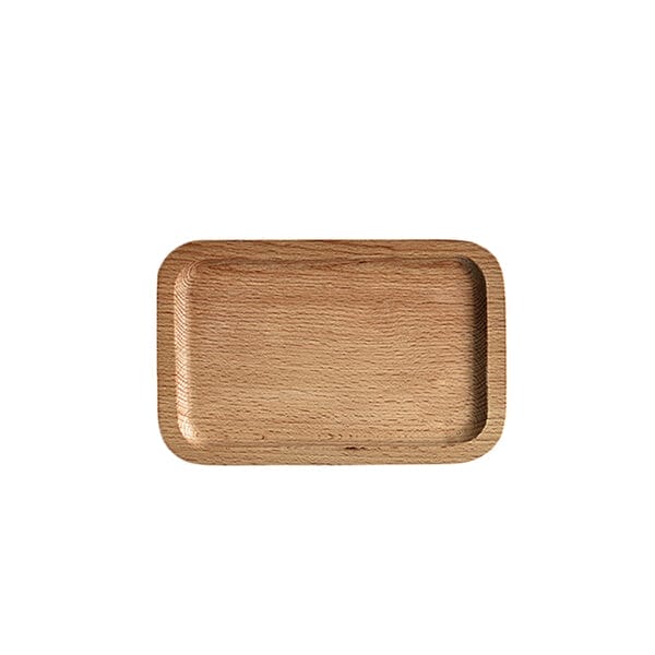 Kleines Serviertablett aus japanischem Buchenholz. Mini-Holztablett im Großhandel.