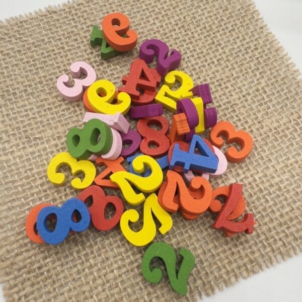 Bunte Montessori Zahlen aus Holz