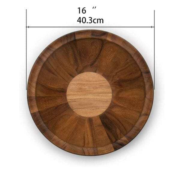 Große, elegante Salatschüssel aus Olivenholz (40,3 cm). Perfekt zum Servieren.