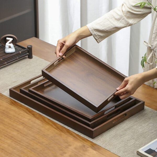 Tablett Holz Eckig