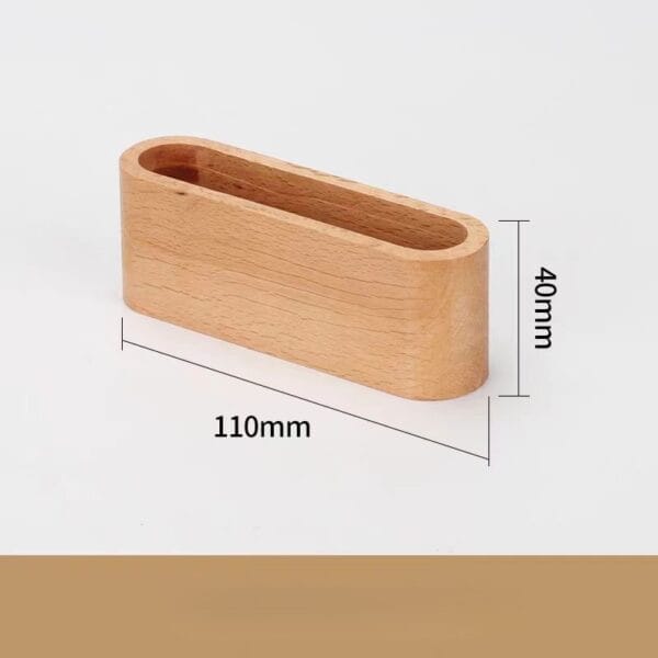 Visitenkartenhalter aus Holz, 110 mm x 40 mm, großes Fassungsvermögen, ideal für die Schreibtischorganisation.