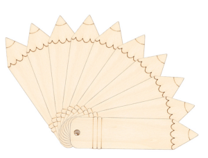 Set aus leeren Lesezeichen aus Holz in Bleistiftform mit Juteschnur, perfekt für DIY-Projekte. Holz Lesezeichen.