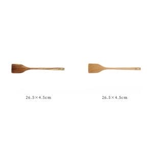 Zwei hochwertige Holz-Pfannenwender, Küchenutensilien aus Holz, 26,5 x 4,5 cm.