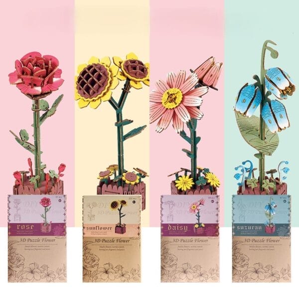3D Holzpuzzle Blumen