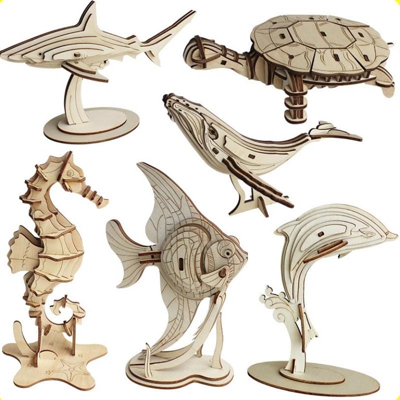 3D Holzpuzzle Meerestiere