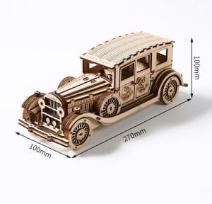 3D-Puzzlemodell eines Oldtimers aus Holz. Ideal für Bastelbegeisterte.