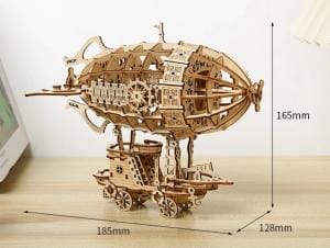 3D-Holzpuzzle: Steampunk-Zeppelin-Modell. Bausatz.