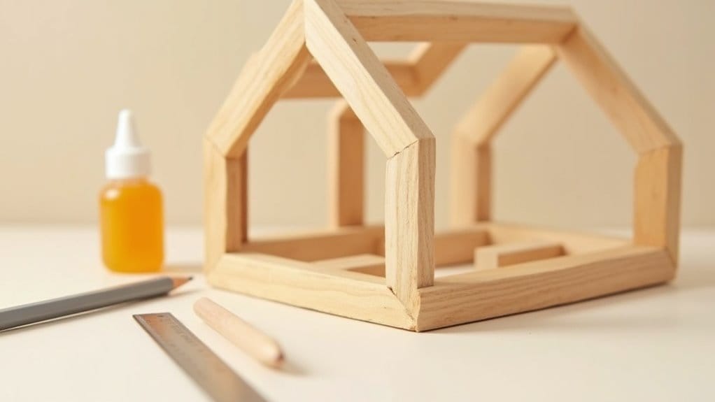 haus aus holzstäbchen