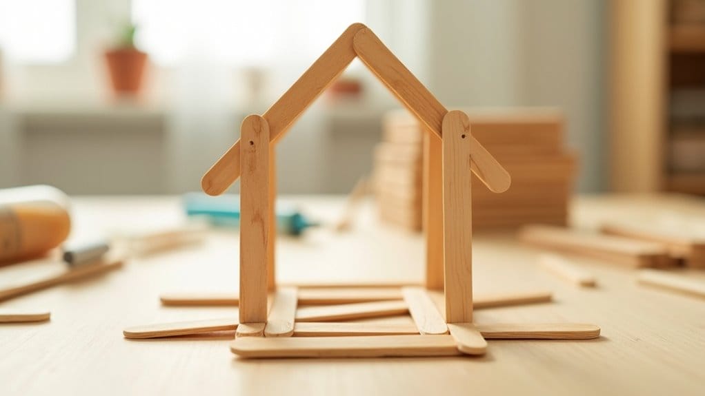 haus aus holzstäbchen