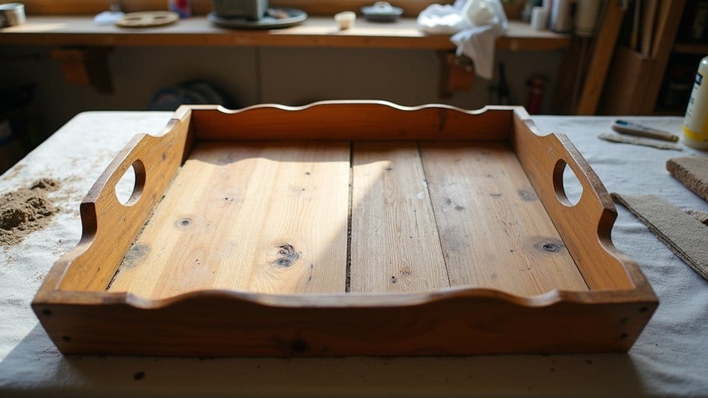 holztablett lackieren