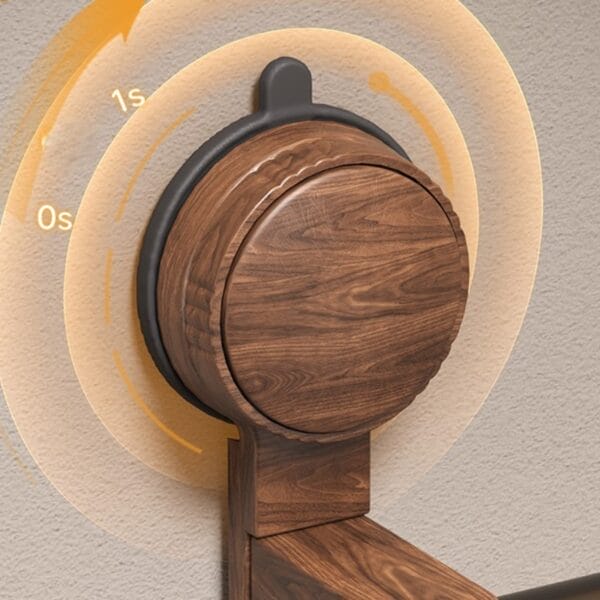 Handtuchhalter aus Holz mit Timer, aus Walnussholz und in modernem Design.