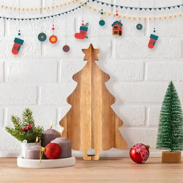 Holz Dekotabletts in Weihnachtsbaumform