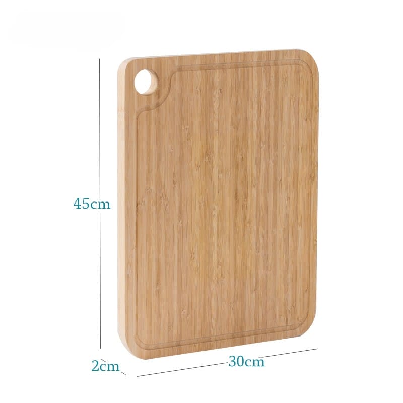 Großes Bambus-Schneidebrett, 45 cm x 30 cm, mit Griff.