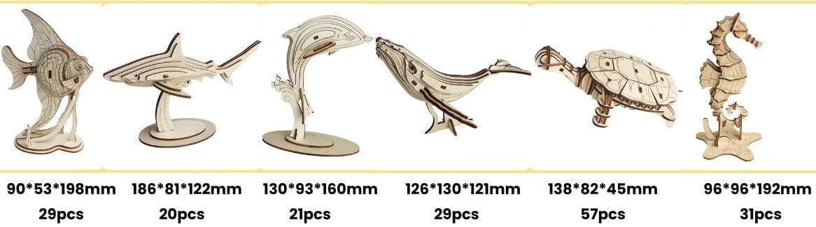 3D Holzpuzzle Meerestiere