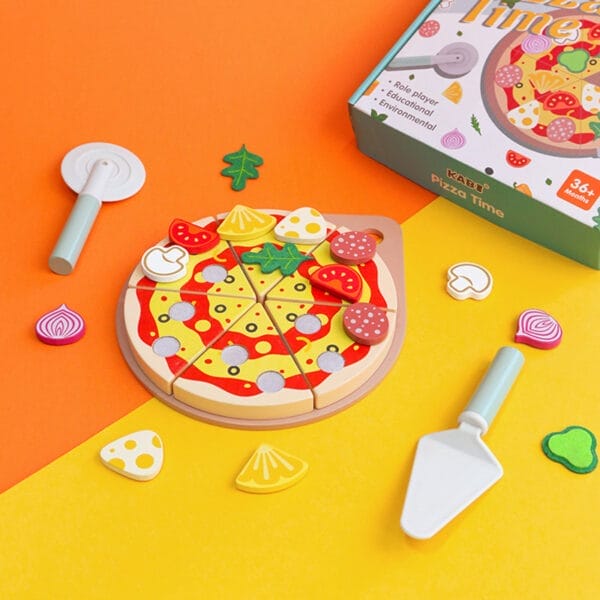 Holzspielzeug Miniatur Pizza
