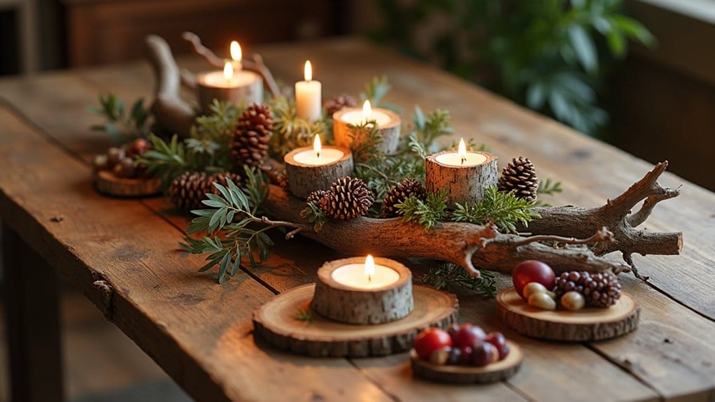 holz deko für tisch