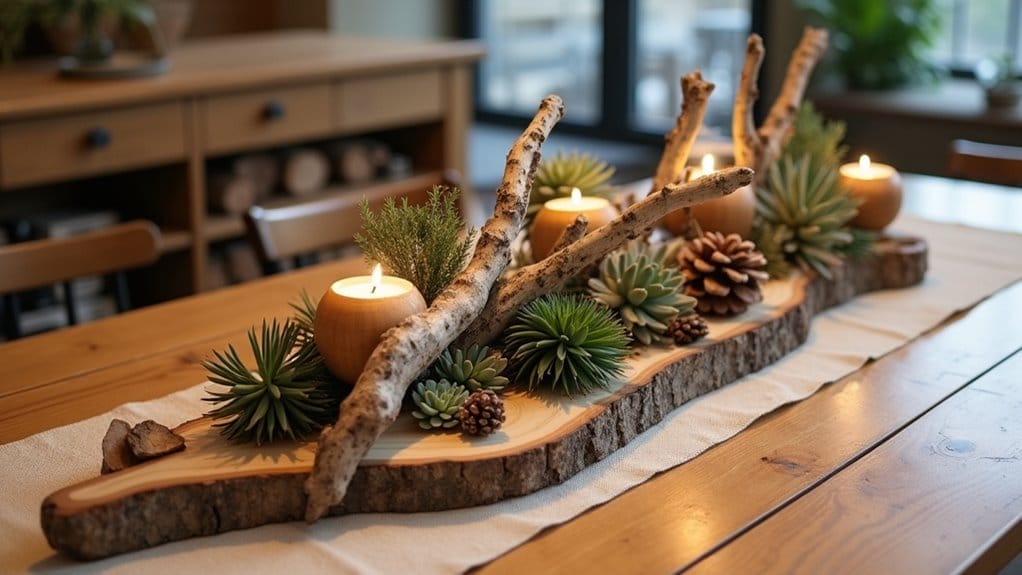 holz deko für tisch