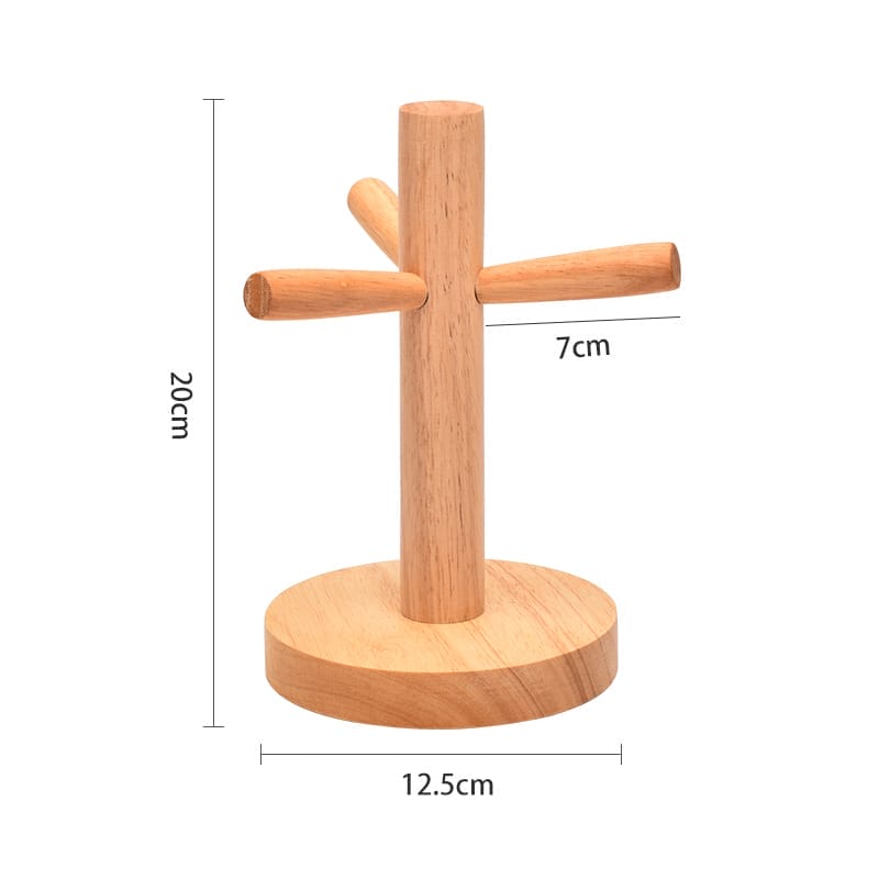 Holz-Tassenständer für Kaffee- und Teetassen, ideal für den Großhandel. Maße: 20cm hoch, 12.5cm breit.