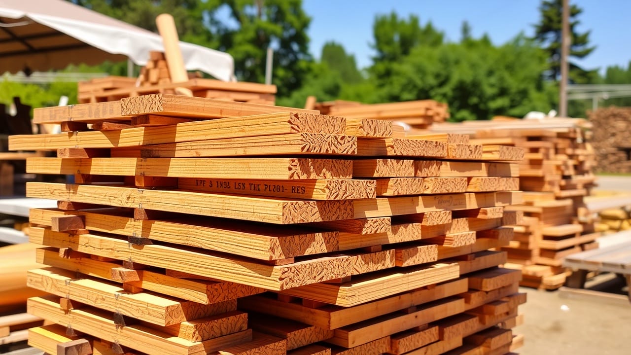 Gestapeltes Holz für Handwerker und Hobbyisten. Holzstapel im Freien.
