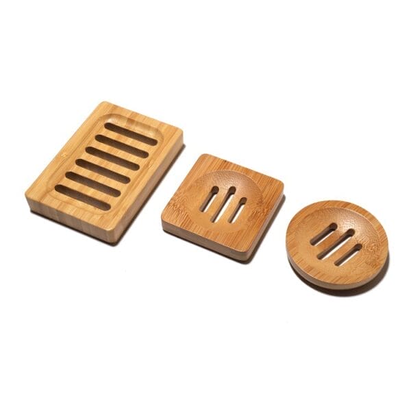 Vielseitige Seifenschale aus Holz, bambusfreundlich und selbstentwässernd für Seife.