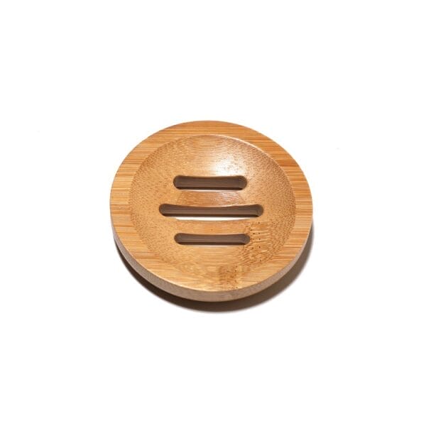 Runde Seifenschale aus Holz mit drei Schlitzen, Bamboofreundlich