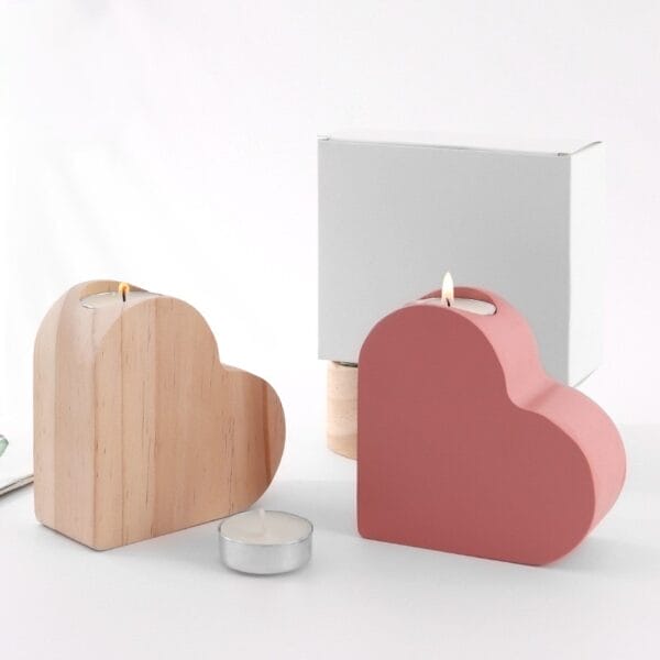 Kerzenhalter Herz Holz