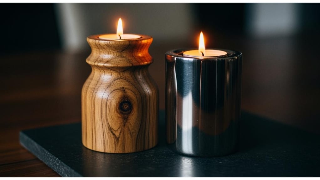 Kerzenhalter aus holz oder metall