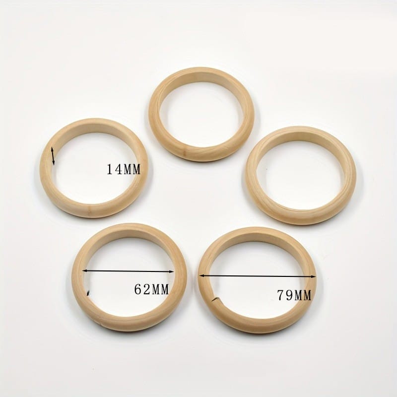 Holzarmbänder Rohlinge in verschiedenen Größen: 14mm, 62mm, 79mm. DIY Holzarmband Zubehör.
