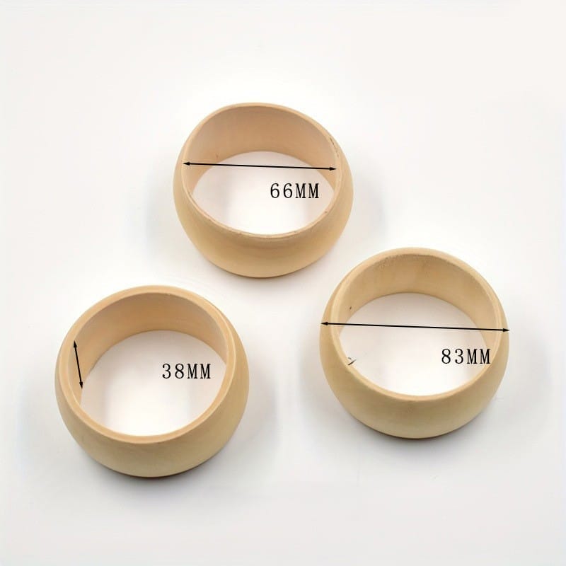 Holzarmbänder Rohlinge in verschiedenen Größen (66mm, 83mm, 38mm). DIY Holzarmband.